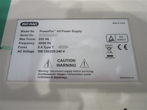 BioRad PowerPac HV High-Voltage Power Supply