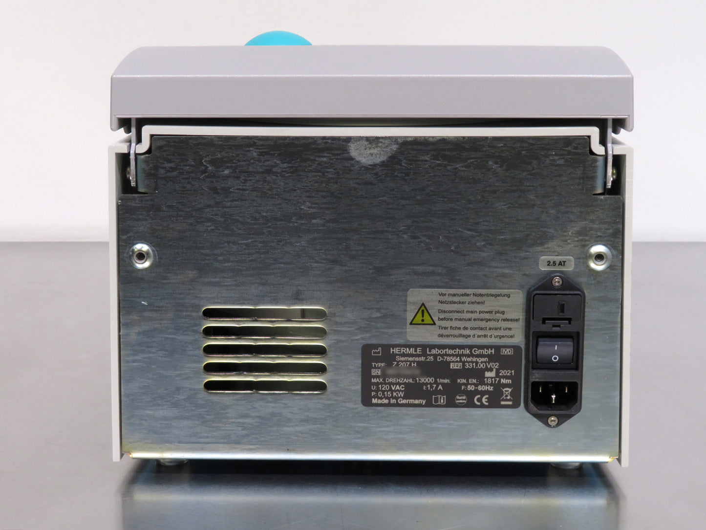 Hermle Z207-H Centrifuge w/ 221.60 V01 Rotor