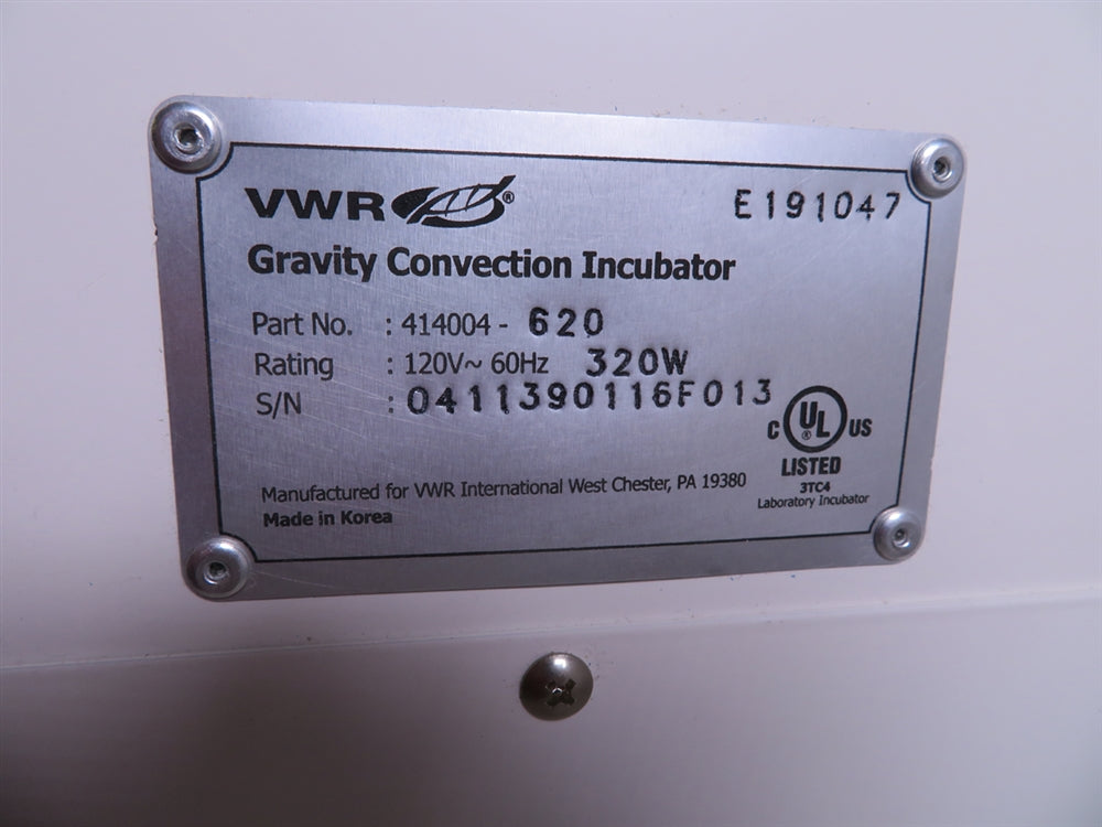 VWR Gravity Convection Incubator, Cat # 414004-620