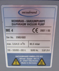 Vacuubrand ME4 Diaphragm Vacuum Pump thumbnail 3